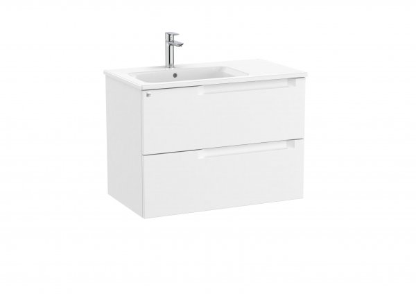 Roca Aleyda Matt White 800mm 2 Drawer Vanity Unit & Left Hand Basin