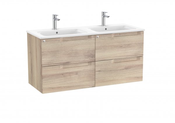 Roca Aleyda Beige Wood 1200mm 2 Drawer Vanity Unit & Basin