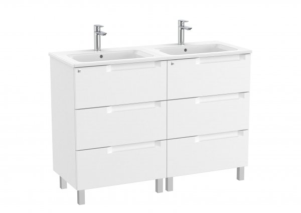 Roca Aleyda Matt White 1200mm 3 Drawer Vanity Unit & Basin with Legs