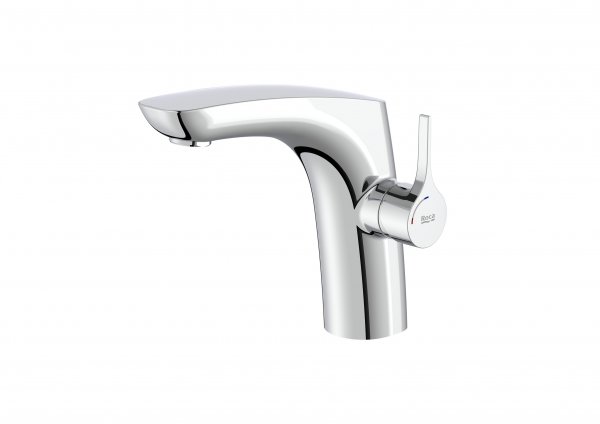 Roca Insignia Single Lever Medium Height Basin Mixer With Pop-Up Waste, Cold Start