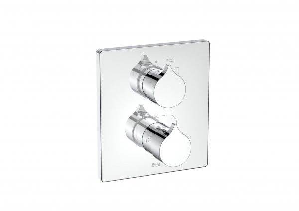 Roca Insignia Built-In Thermostatic Bath-Shower Mixer With Automatic Diverter And 2 Outlets
