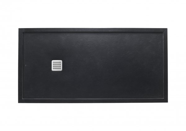 Roca Terran Extra-Slim 1200x700mm Black Anti-Slip Shower Tray with Frame