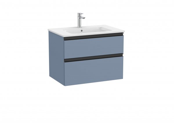 Roca The Gap Matt Blue 700mm 2 Drawer Vanity Unit with Basin