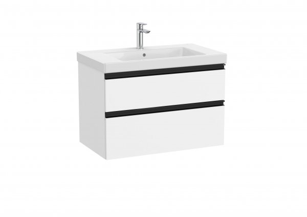 Roca The Gap Matt White 800mm 2 Drawer Vanity Unit with Basin