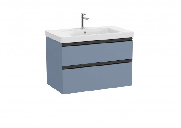 Roca The Gap Matt Blue 800mm 2 Drawer Vanity Unit with Basin