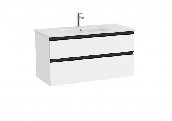 Roca The Gap Matt White 1000mm 2 Drawer Vanity Unit with Basin