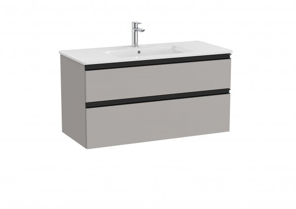 Roca The Gap Matt Grey 1000mm 2 Drawer Vanity Unit with Basin