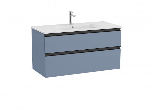 Roca The Gap Matt Blue 1000mm 2 Drawer Vanity Unit with Basin