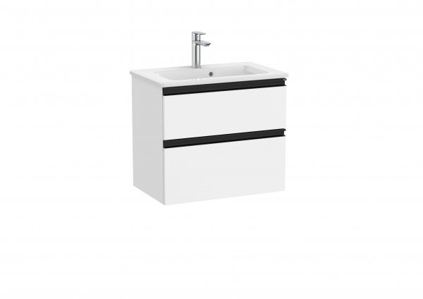 Roca The Gap Compact Matt White 600mm 2 Drawer Vanity Unit with Basin