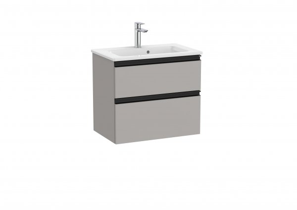 Roca The Gap Compact Matt Grey 600mm 2 Drawer Vanity Unit with Basin