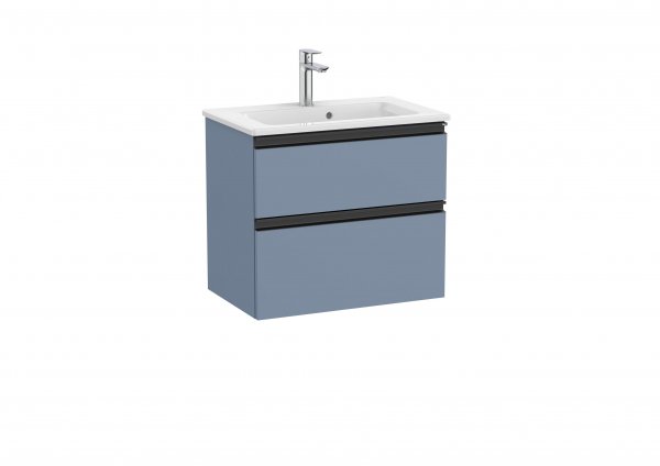 Roca The Gap Compact Matt Blue 600mm 2 Drawer Vanity Unit with Basin