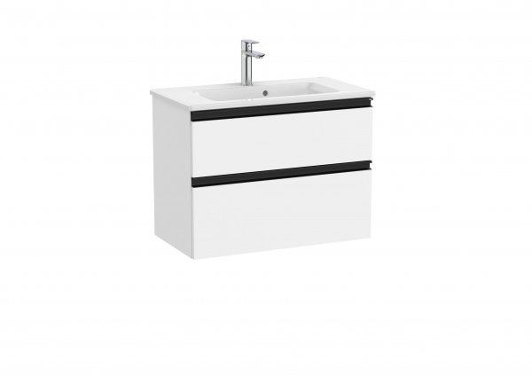 Roca The Gap Compact Matt White 700mm 2 Drawer Vanity Unit with Basin