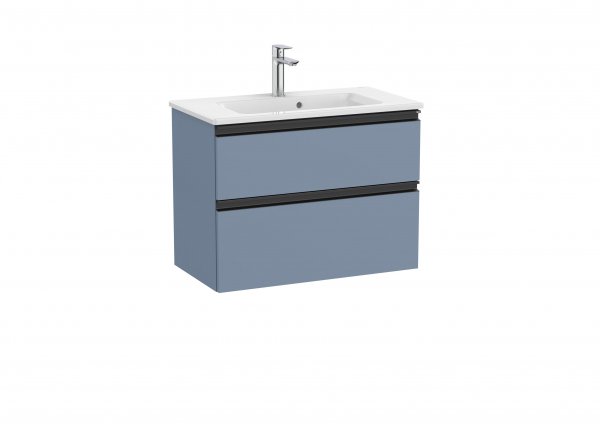 Roca The Gap Compact Matt Blue 700mm 2 Drawer Vanity Unit with Basin