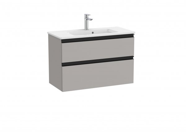 Roca The Gap Compact Matt Grey 800mm 2 Drawer Vanity Unit with Basin