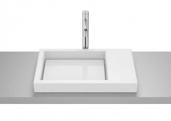 Roca Horizon Gloss White 600mm Skyline In Countertop Basin