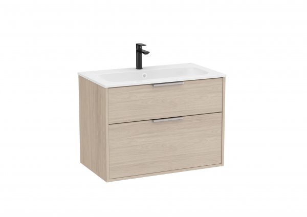 Roca Optica 800mm Light Ash Vanity Unit with 2 Drawers & Stonex Basin