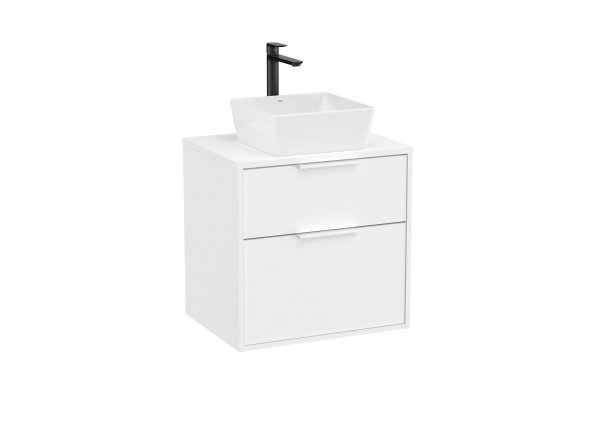 Roca Optica 600mm Matt White Vanity Unit with 2 Drawers & Matching Countertop