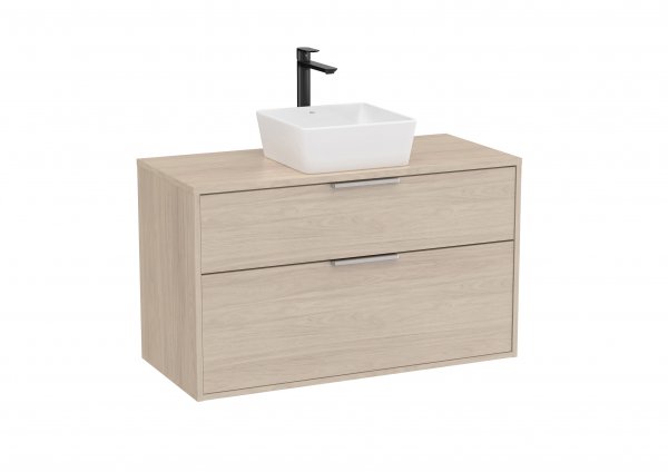 Roca Optica 1000mm Light Ash Vanity Unit with 2 Drawers & Matching Countertop