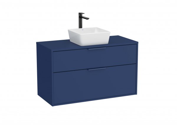 Roca Optica 1000mm Steel Blue Vanity Unit with 2 Drawers & Matching Countertop