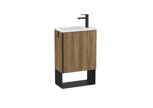 Roca Mini Western Oak Cloakroom Vanity Unit & Basin