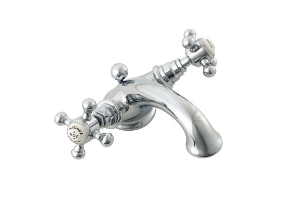 Silverdale Victorian Monobloc Basin Mixer with Pop Up Waste - Chrome