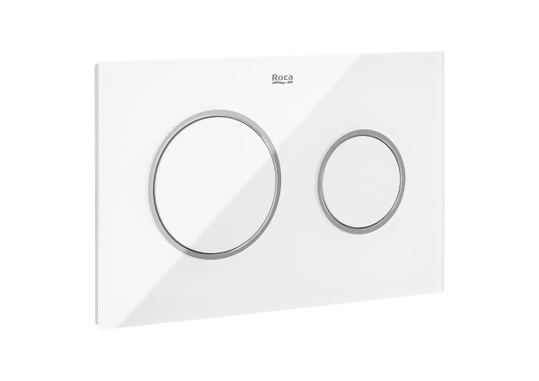 Roca In-Wall PL10 Dual Flush Plate (Duplo One) - White Glass