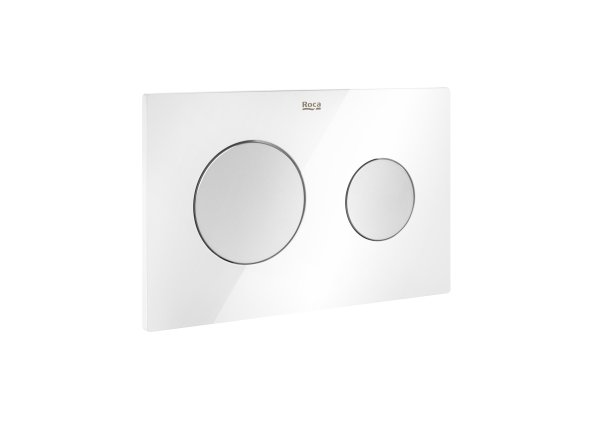 Roca In-Wall PL10 Dual Flush Plate (Duplo One) - White/Chrome