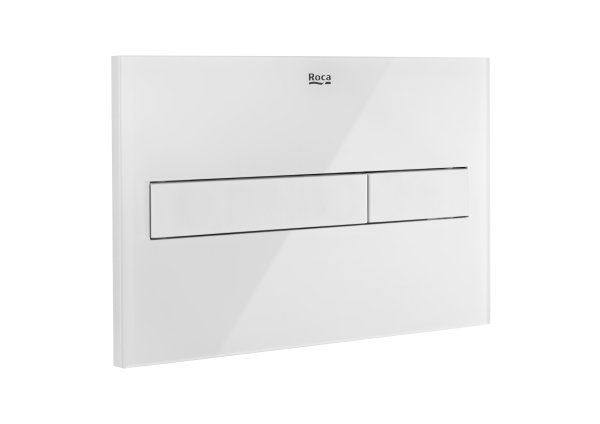 Roca In-Wall PL7 Dual Flush Plate (Duplo One) - White Glass