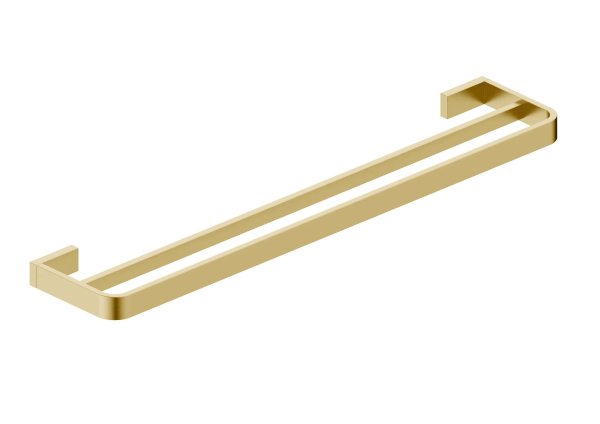 Scudo Roma Double Towel Rail - Brushed Brass
