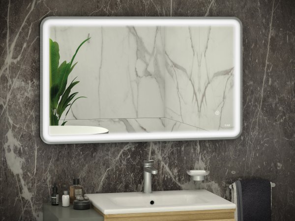 RAK Art Soft 600x1000mm Led Illuminated Mirror - Brushed Nickel