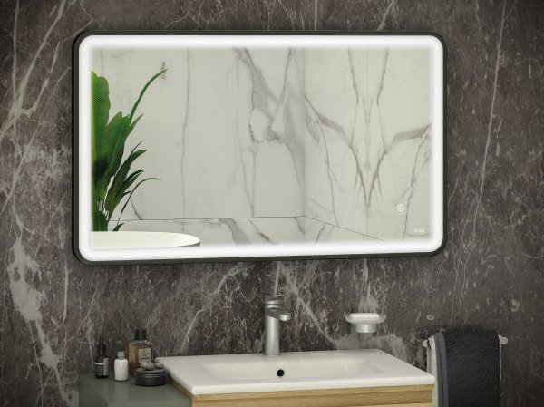 RAK Art Soft 600x1200mm Led Illuminated Mirror - Matt Black