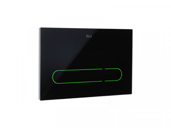 Roca In-Wall EP1 Electronic Touchless Dual Flush Plate - Black Glass