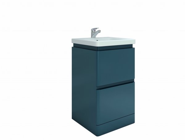 RAK Resort 500mm Floor Standing Basin Unit - Matt Denim Blue