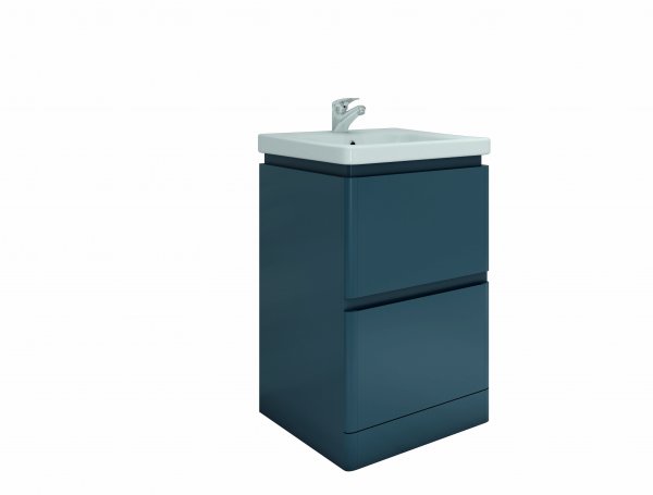 RAK Resort 550mm Floor Standing Basin Unit - Matt Denim Blue