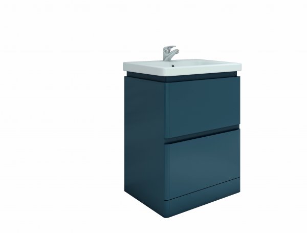 RAK Resort 650mm Floor Standing Basin Unit - Matt Denim Blue