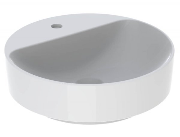 Geberit VariForm 450mm 1 Tap Hole Round Lay-On Countertop Basin - No Overflow