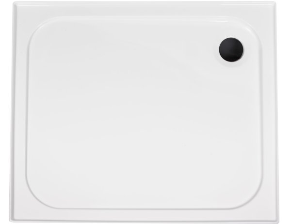 Coram 1000 x 800mm Stone Resin Shower Tray with 4 Upstands - White