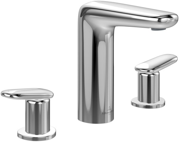 Villeroy & Boch Antao Three-Hole Basin Mixer with Pop-Up Waste - Chrome