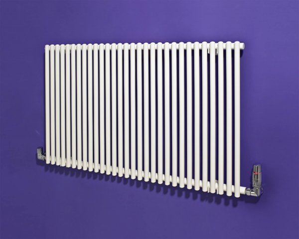 Bisque Trubi Double column Radiator - 1800mm x 396mm - White RAL9010
