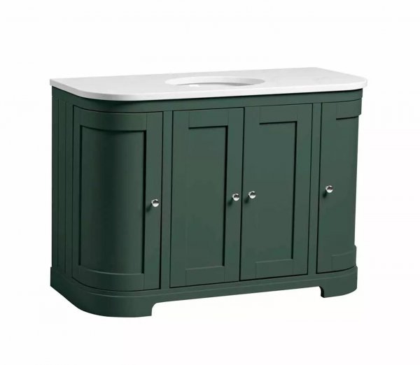 Tavistock Lansdown Sherwood Green 1200mm Curved Underslung Unit & 1 Oval Basin