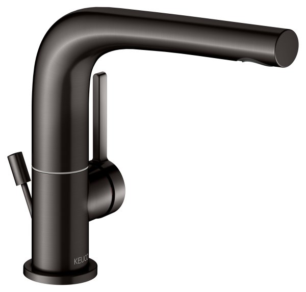 Keuco Edition 400 Single Lever Basin Mixer 150 with Pop-Up Waste Movable - Brushed Titanblack