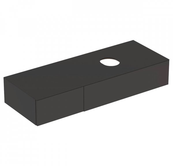 Geberit VariForm 1350mm Two Drawer Lava Vanity Unit for Lay-On Basin