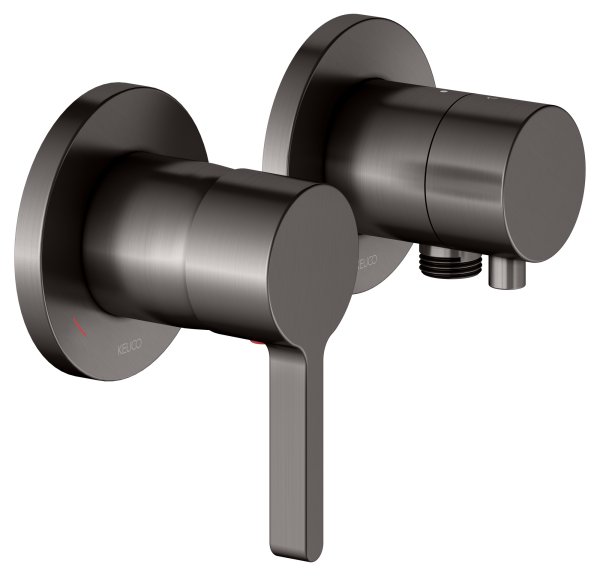 Keuco Edition 400 Single Lever Mixer Set Up 2-Way With Wall Outlet for Shower Hose - Brushed Titanblack