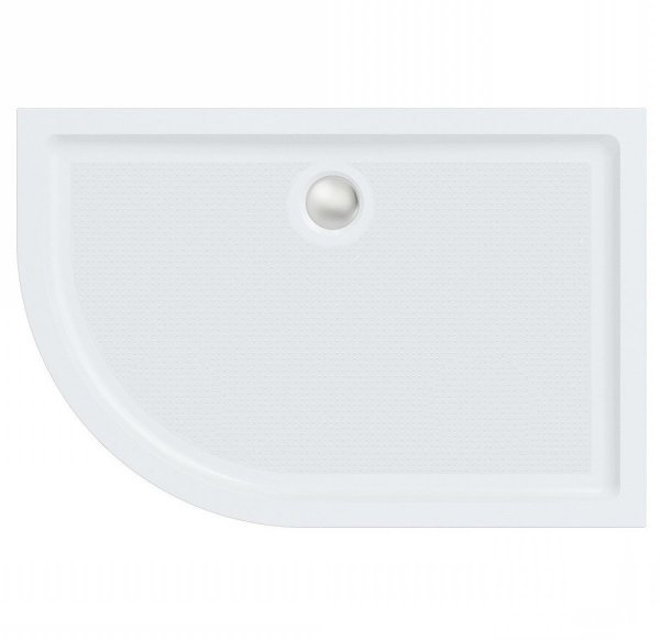 Roman Anti-Slip 1200 x 800mm White Offset Quadrant Shower Tray - Left Hand