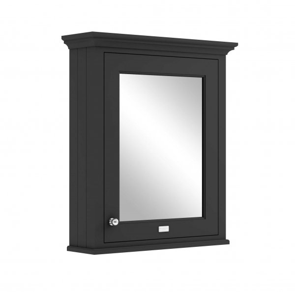 Bayswater 600mm Matt Black Mirror Wall Cabinet