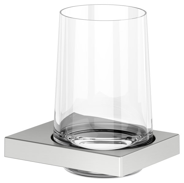 Keuco Edition 11 Tumbler Holder with Crystal Tumbler - Stainless Steel