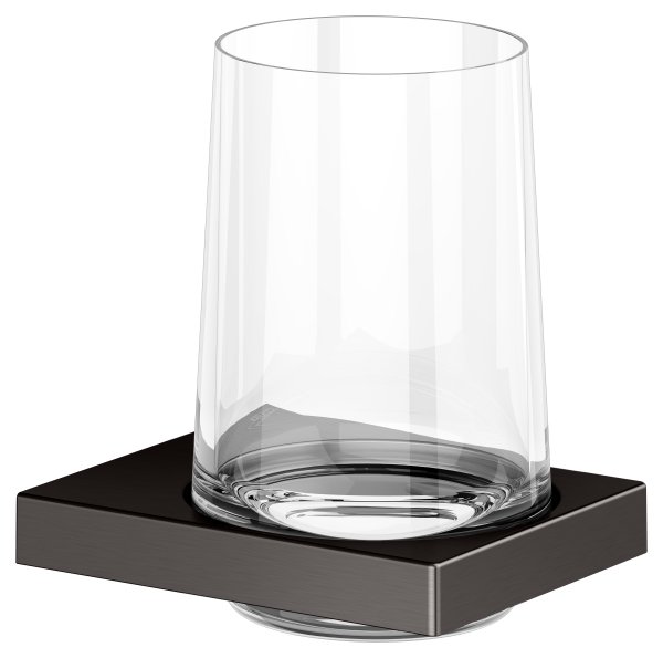 Keuco Edition 11 Tumbler Holder with Crystal Tumbler - Brushed Titanblack