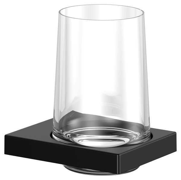 Keuco Edition 11 Tumbler Holder with Crystal Tumbler - Matt Black