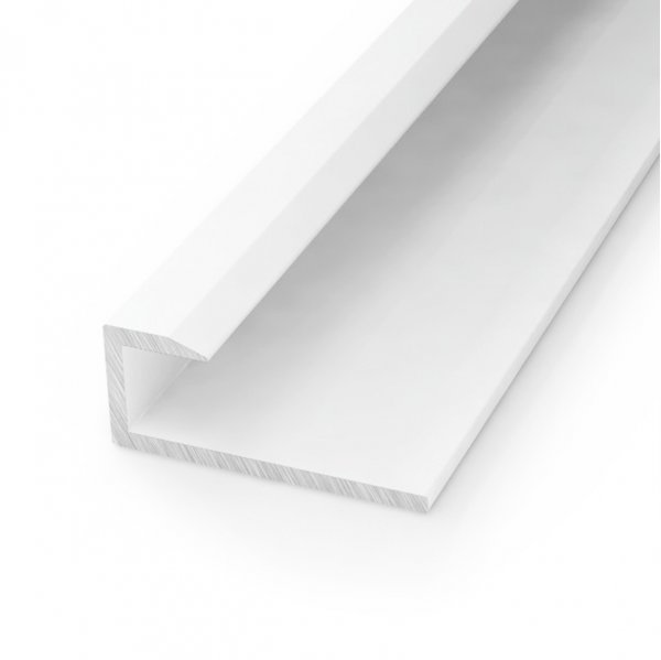 Zest Aluminium End Caps 2600mm x 6mm x 18mm For Use with 5mm Panels - White