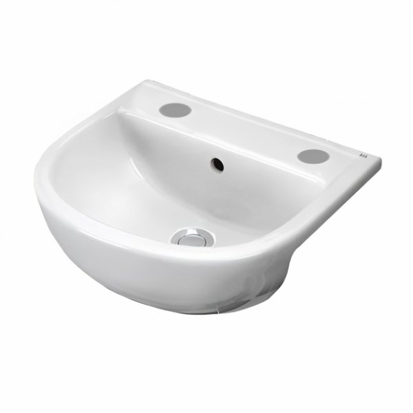 RAK Compact 55cm 2 Tap Hole Semi Recessed Basin